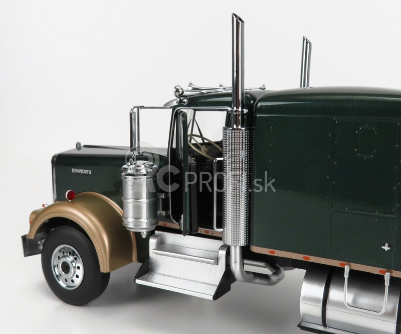 Road-kings Kenworth W900 Tractor Truck 3-assi 1989 1:18 Tmavo zelená Met Gold Met