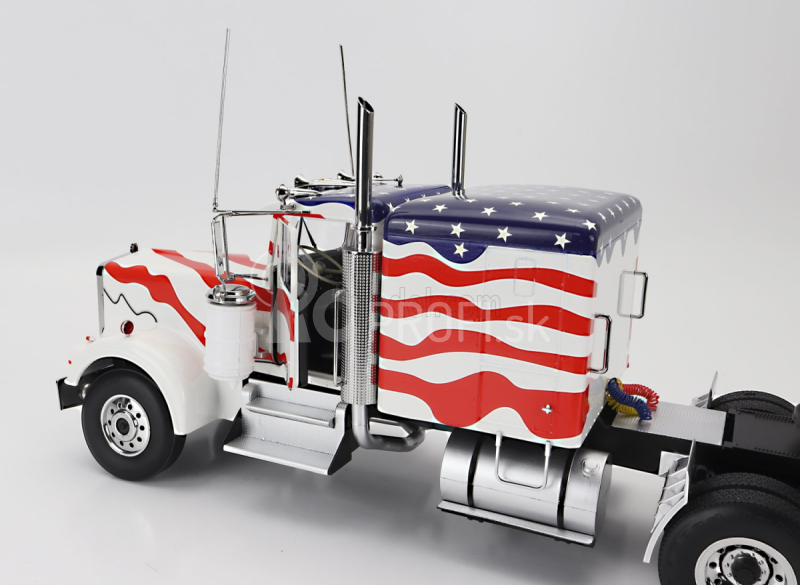 Road-kings Kenworth W900 Tractor Truck Stars & Stripes Livery 3-assi 1989 1:18 Biela modrá červená