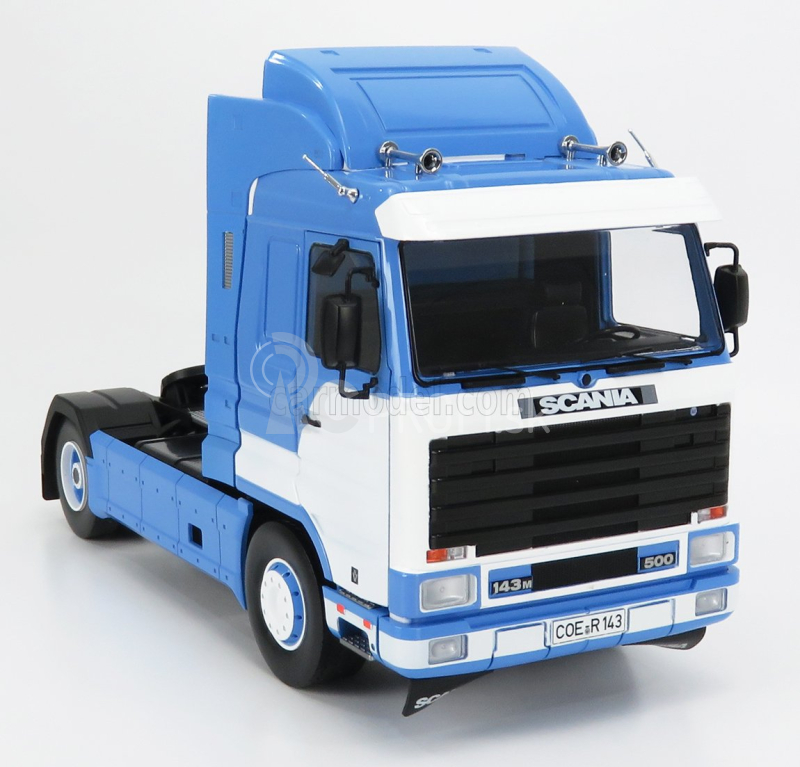 Road-kings Scania 143m 500 Streamline ťahač 2-assi 1995 1:18 svetlo modrá biela