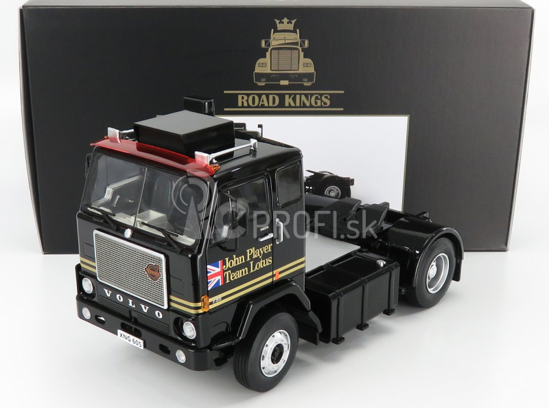 Road-kings Volvo F88 Tractor Truck Team Lotus s Union Jack 2-assi 1978 1:18 čierna