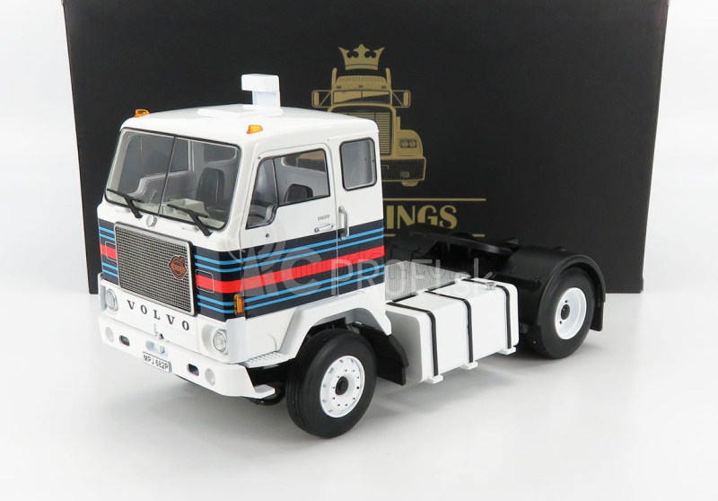 Road-kings Volvo F88 Tractor Truck Team Martini Racing 2-assi 1975 1:18 Biela červená modrá