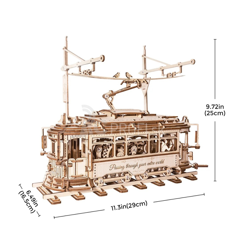 RoboTime 3D drevené mechanické puzzle Tramvaj