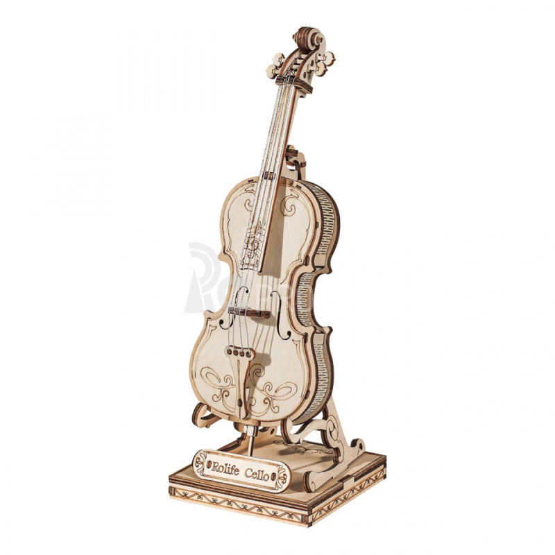 RoboTime drevené 3D puzzle Violoncello