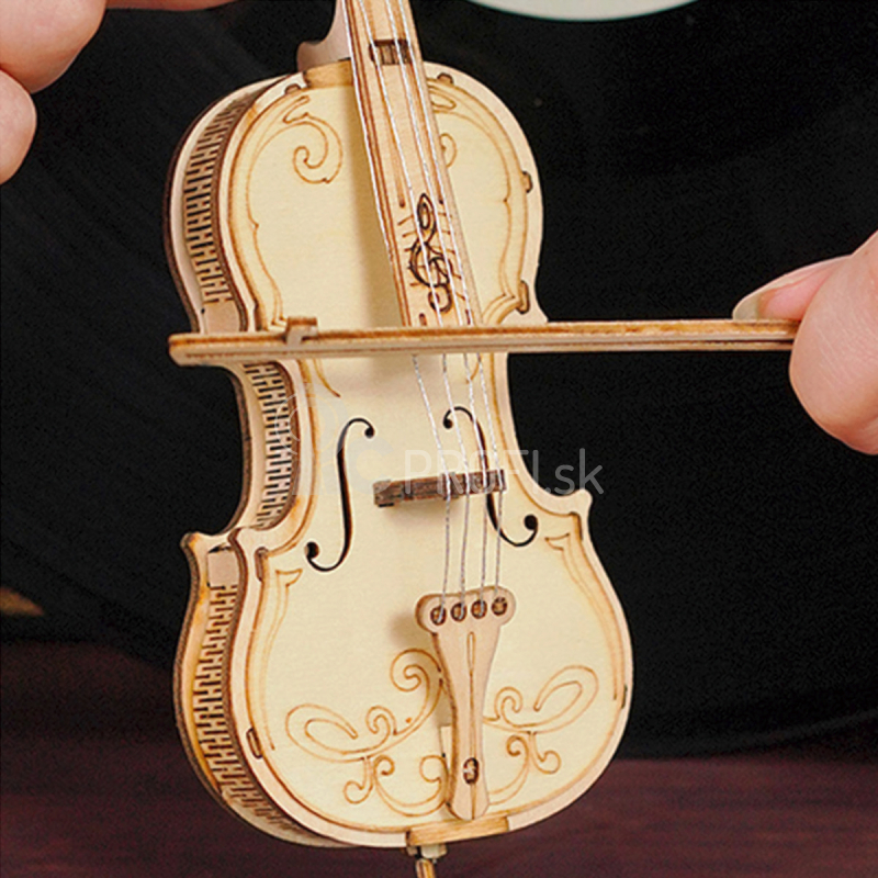 RoboTime drevené 3D puzzle Violoncello