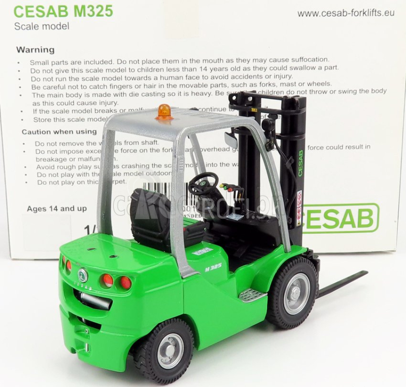 Ros-model Cesab M325 Carrello Elevatore Verticale - vertikálny zberač objednávok 4 kolieska 1:23 zelená čierna