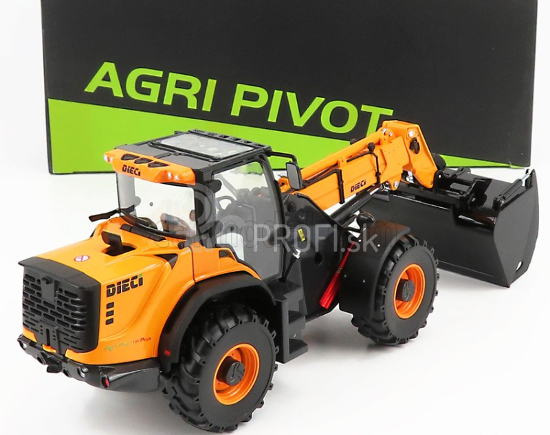 Ros-model Dieci T90 Plus Agri Pivot Ruspa Gommata 2010 - traktorový škrabák 1:32 Yellow Black