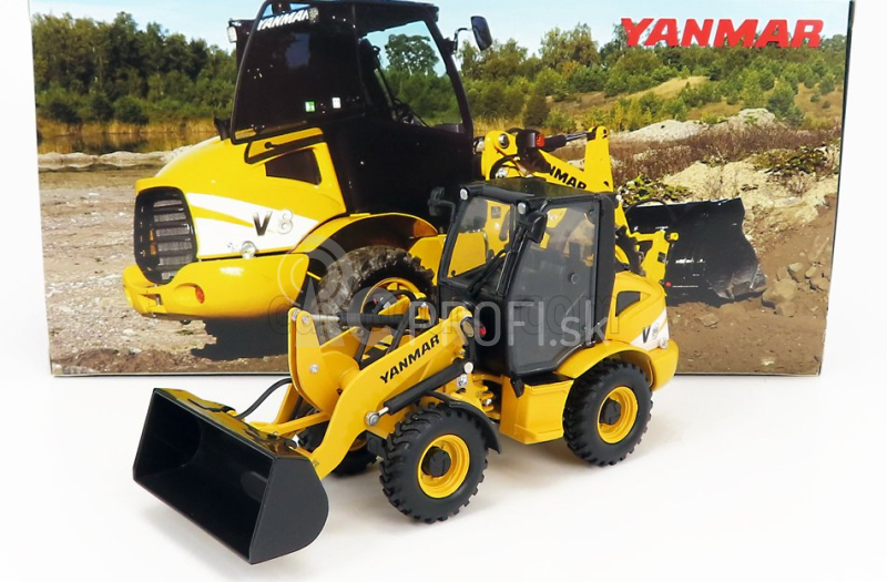 Ros-model Yanmar V8 Ruspa Gommata - traktorový škrabák 1:32 žlto-sivý