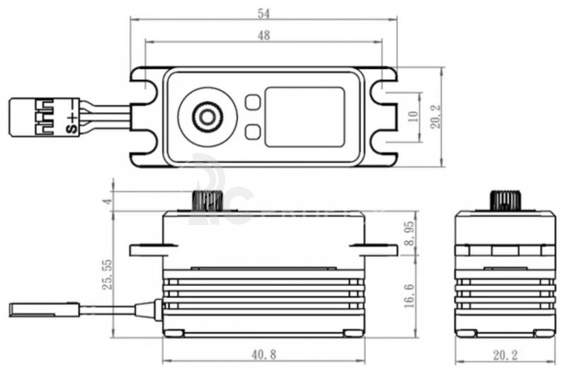 SB-2267SG BEZBRUSOVÝ HiVolt digitálny servopohon - NÍZKY PROFIL (32kg-0,065s/60°)