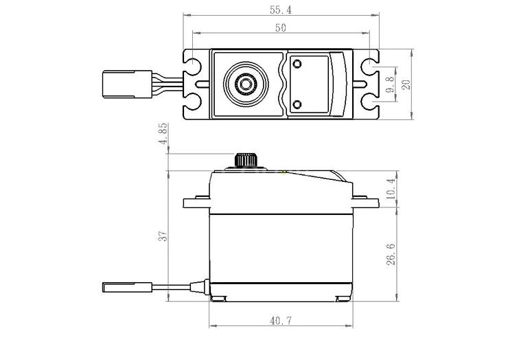 SC-0253MG+ Digitálne servo (6,0 kg-0,15s/60°)