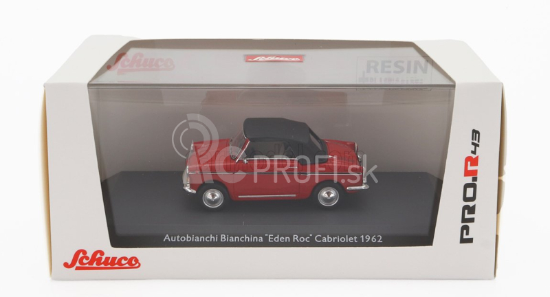 Schuco Autobianchi Bianchina Cabriolet Closed Eden Roc 1964 1:43 Červená