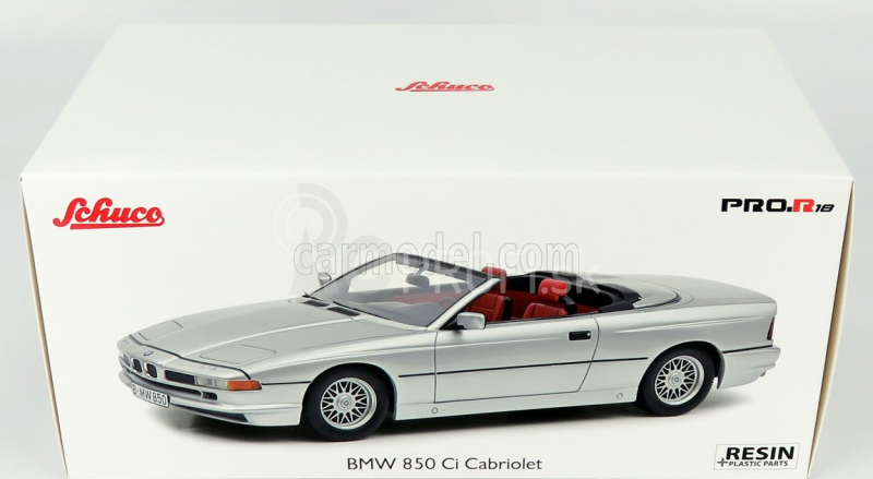 Schuco BMW 850ci Cabriolet Otvorený 1990 1:18 Strieborný