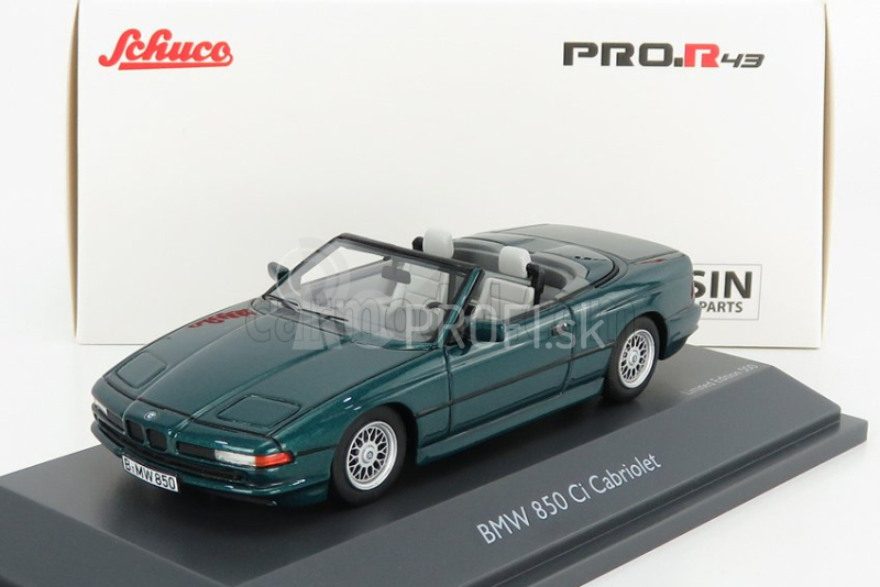 Schuco BMW 850i Cabriolet Otvorený 1990 1:43 Zelená