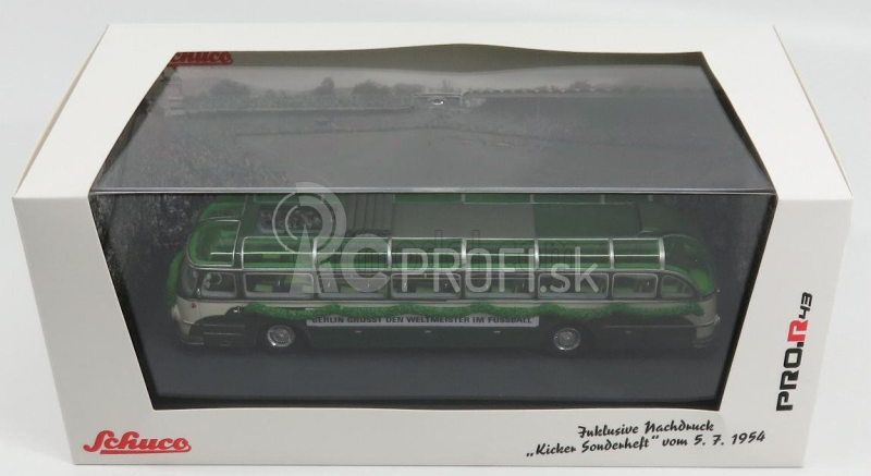 Schuco Magirus Deutz O6500 Bus Winner Team World Cup Wm Open Roof 1954 1:43 Zelená