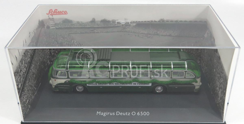 Schuco Magirus Deutz O6500 Bus Winner Team World Cup Wm Open Roof 1954 1:43 Zelená