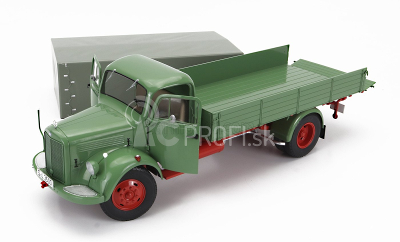 Schuco Mercedes Benz L3500 Truck Telonato 1950 1:18 modrá sivá