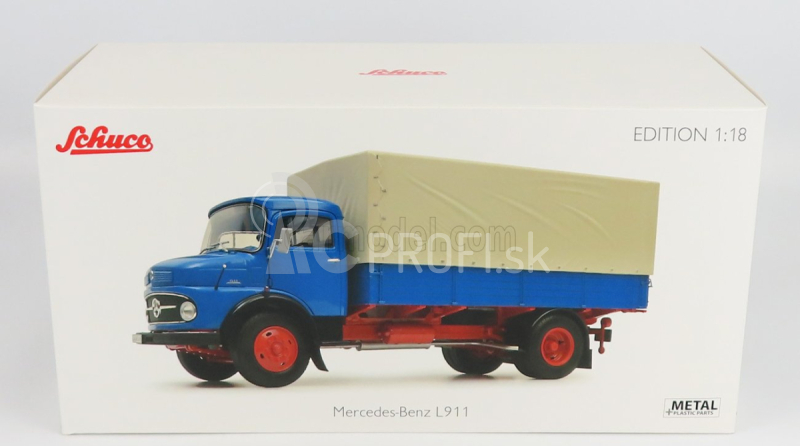 Schuco Mercedes benz L911 Truck Telonato 1966 1:18 Modrá biela