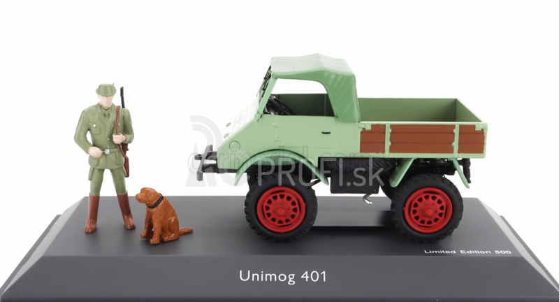 Schuco Mercedes Benz Unimog 401 Truck 1953 1:43 Zelené drevo