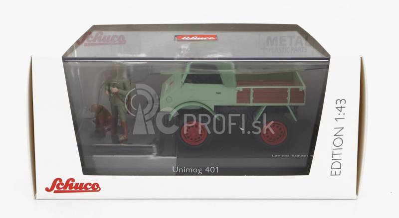 Schuco Mercedes Benz Unimog 401 Truck 1953 1:43 Zelené drevo