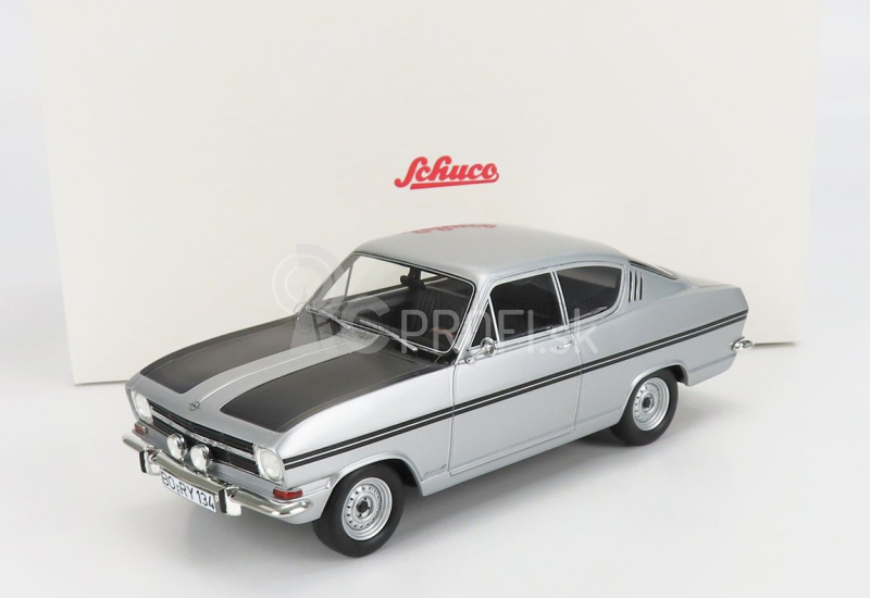 Schuco Opel Kadett B Rally Coupe 1966 1:18 strieborná čierna