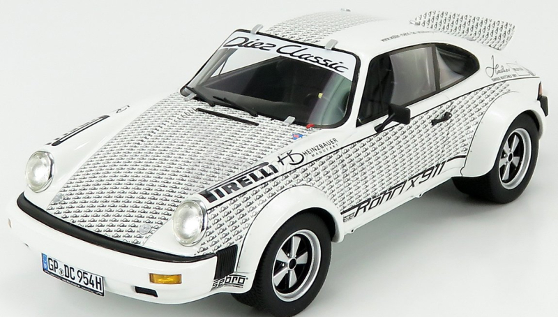 Schuco Porsche 911 Coupe s postavičkou Waltera Rohrla 1969 1:18 biela čierna