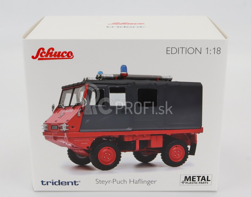 Schuco Steyr-puch Haflinger Feuerwehr 1975 1:18 Červená sivá