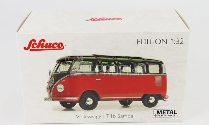 Schuco Volkswagen T1b Samba Minibus 1962 1:32 Červená čierna