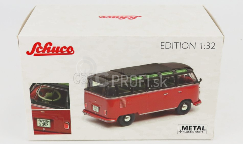 Schuco Volkswagen T1b Samba Minibus 1962 1:32 Červená čierna