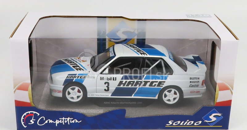 Solido BMW radu 3 (e30) Gr.a N 3 Rally Deutchland 1990 1:18 Biela 2 tóny Modrá