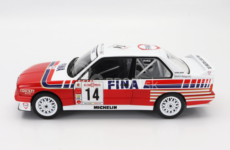 Solido BMW radu 3 (e30) N 14 Belgicko Procar 1993 Marc Duez 1:18 Červená biela