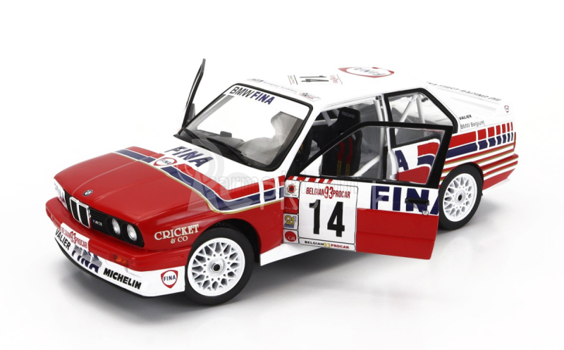 Solido BMW radu 3 (e30) N 14 Belgicko Procar 1993 Marc Duez 1:18 Červená biela