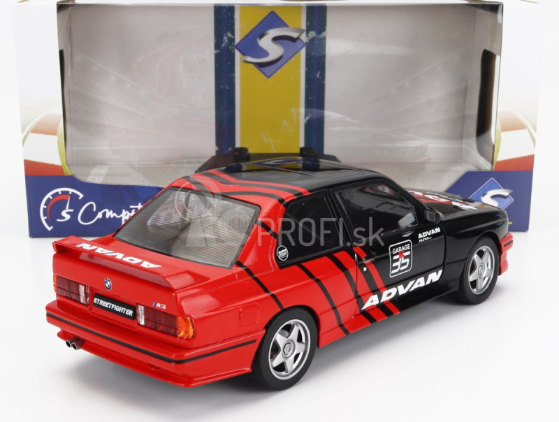 Solido BMW radu 3 M3 (e30) Advan Rally Drift Team 1990 1:18 Červená čierna