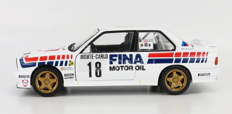 Solido BMW radu 3 M3 (e30) Fina Gr.a N 18 Rally Montecarlo 1989 Marc Duez - Alain Lopes 1:18 Biela červená Ble