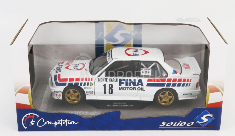 Solido BMW radu 3 M3 (e30) Fina Gr.a N 18 Rally Montecarlo 1989 Marc Duez - Alain Lopes 1:18 Biela červená Ble