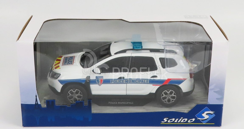 Solido Dacia Duster Mkii Police Municipale 2019 1:18 biela svetlomodrá