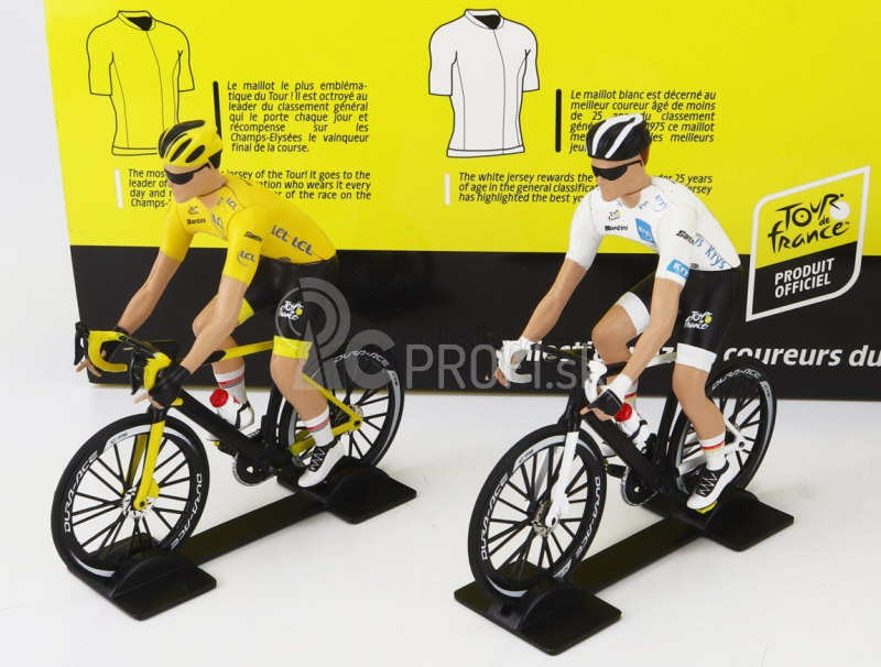 Solido Figúrky Set 4x Ciclista - Cyclista - Maglia Gialla - Yellow Jersey - Maglia A Pois - Pois Jersey - Maglia Verde - Green Jersey - Maglia Bianca - White Jersey - Tour De France 2022 1:18 Various