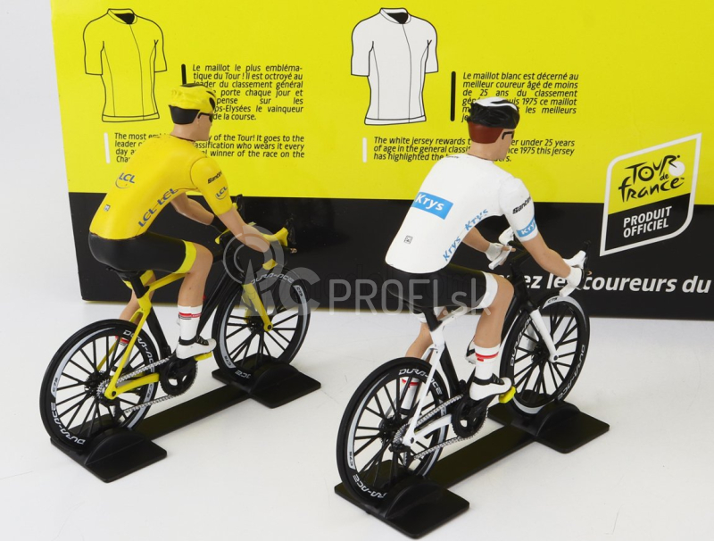 Solido Figúrky Set 4x Ciclista - Cyclista - Maglia Gialla - Yellow Jersey - Maglia A Pois - Pois Jersey - Maglia Verde - Green Jersey - Maglia Bianca - White Jersey - Tour De France 2022 1:18 Various