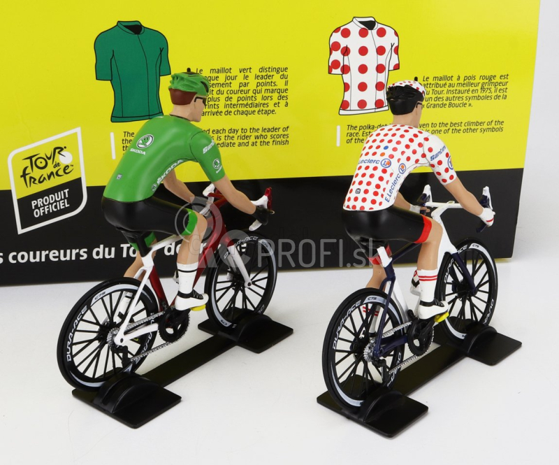 Solido Figúrky Set 4x Ciclista - Cyclista - Maglia Gialla - Yellow Jersey - Maglia A Pois - Pois Jersey - Maglia Verde - Green Jersey - Maglia Bianca - White Jersey - Tour De France 2022 1:18 Various