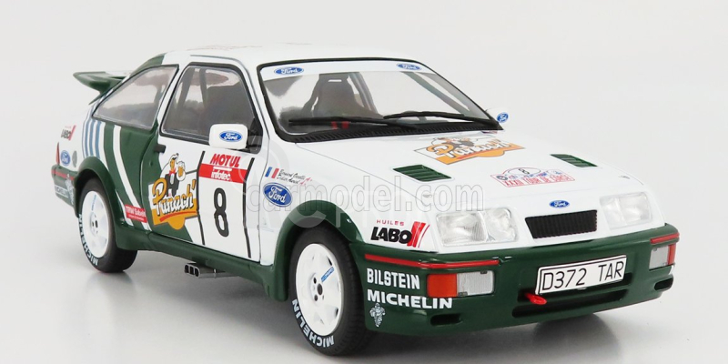 Solido Ford england Sierra Cosworth Rs500 N 8 Rally Tour De Corse 1988 Auriol 1:18 bielo-zelená