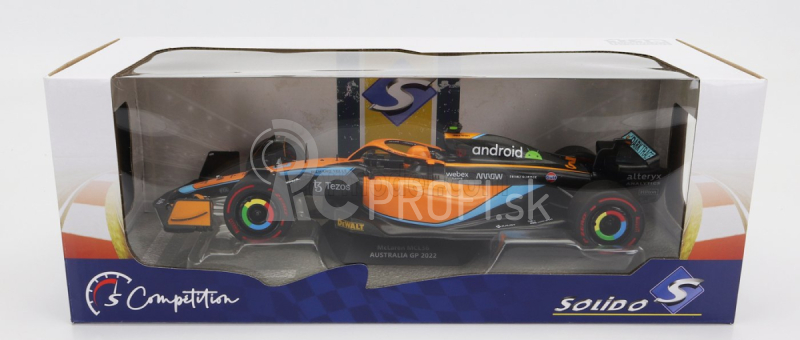 Solido Mclaren F1 Mcl36 Mercedes Team Mclaren N 3 Australian GP 2022 Daniel Ricciardo 1:18 Oranžová svetlo modrá