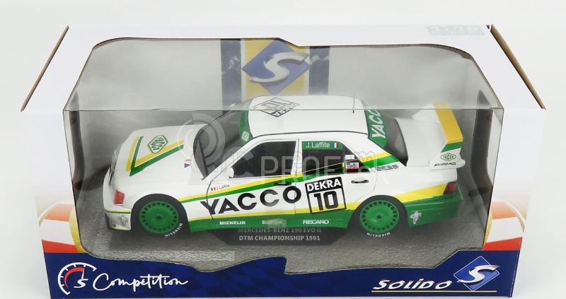 Solido Mercedes benz 190e 2.5-16 Evo Ii N 10 Dtm Sezóna 1991 J.laffite 1:18 Bielozelená