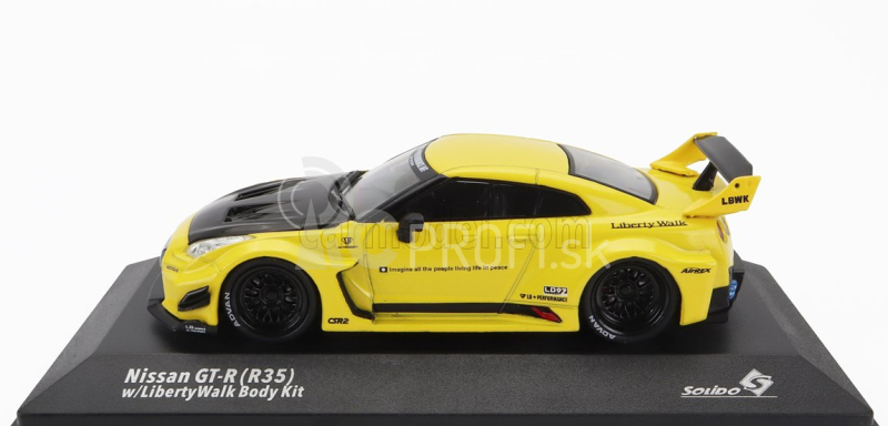 Solido Nissan Gt-r (r35) Lb Works Silhouette Coupe 2019 1:43 žltá čierna