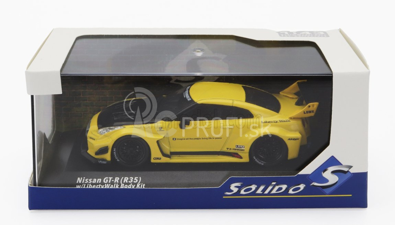 Solido Nissan Gt-r (r35) Lb Works Silhouette Coupe 2019 1:43 žltá čierna