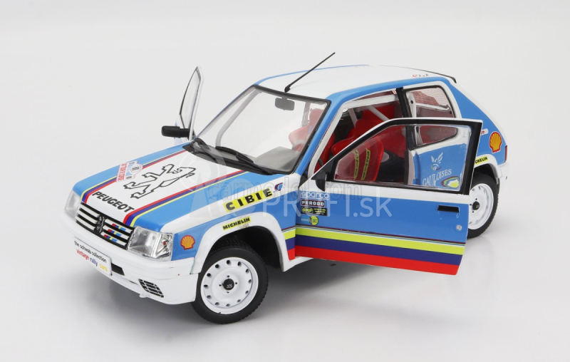 Solido Peugeot 205 1.9 Rally Schwab Collection 1990 1:18 Svetlomodrá