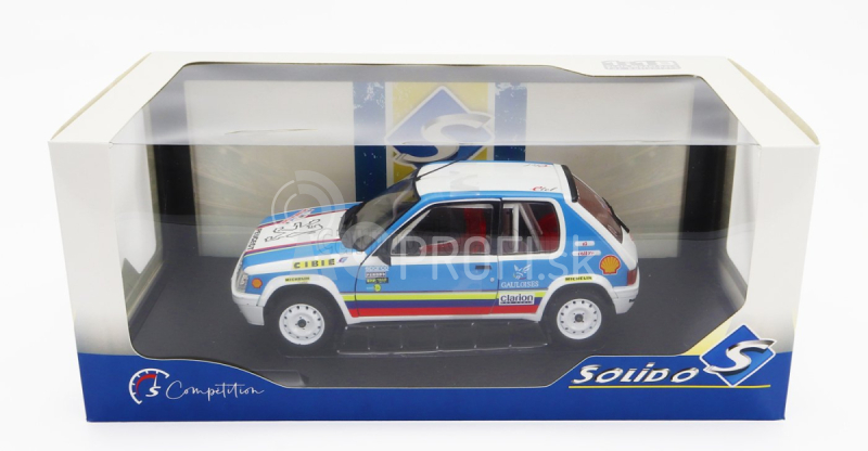 Solido Peugeot 205 1.9 Rally Schwab Collection 1990 1:18 Svetlomodrá