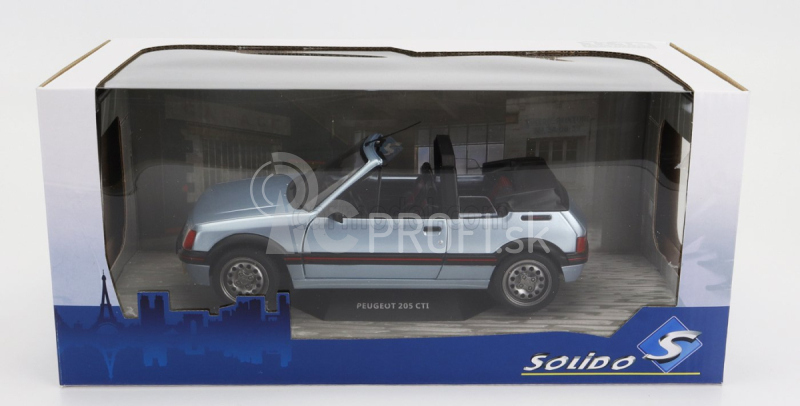 Solido Peugeot 205 Cti Mki (gti) 1.6 Cabriolet 1989 1:18 Light Blue Met