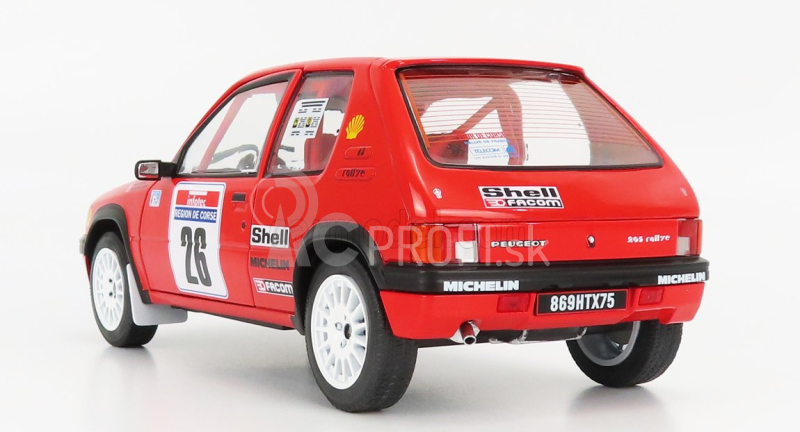 Solido Peugeot 205 Rallye N 26 Rally Tour De Corse 1990 H.devin - F.viste 1:18 Červená čierna