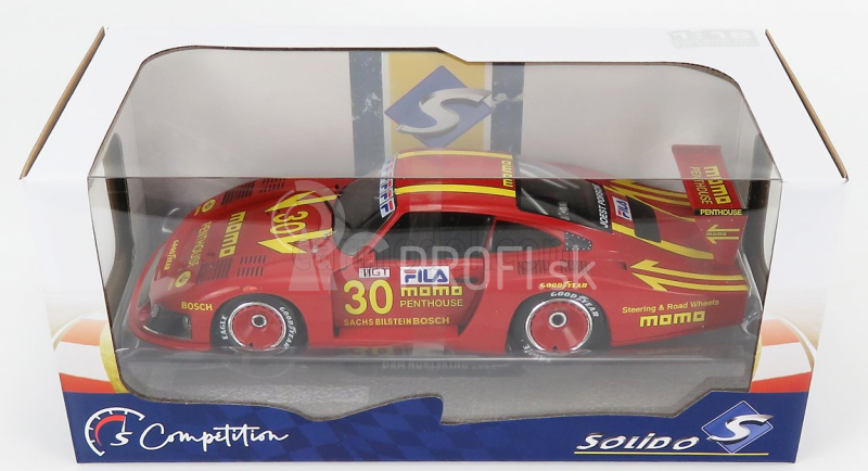 Solido Porsche 935/78 Momo Moby Dick N 30 Drm Norisring 1981 G.moretti 1:18 Červeno-žltá