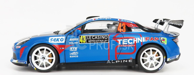 Solido Renault A110 Alpine N 43 Winner Rgt Class Rally Montecarlo 2021 E.guigou - A.coria 1:18 Modrá červená biela