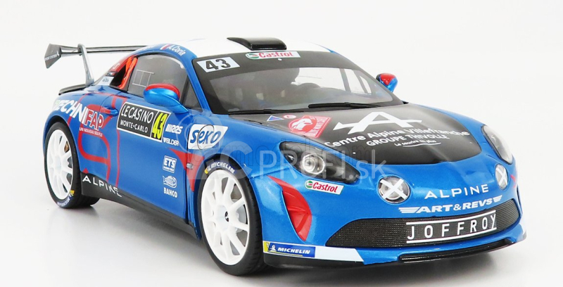 Solido Renault A110 Alpine N 43 Winner Rgt Class Rally Montecarlo 2021 E.guigou - A.coria 1:18 Modrá červená biela