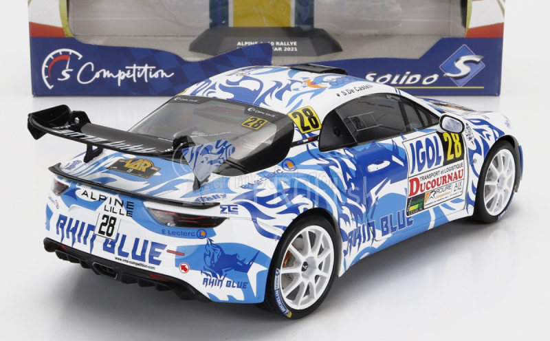 Solido Renault A110 Alpine (nočná verzia) N 28 Rally Du Var 2021 P.delecour - S.de Castelli 1:18 Biela Modrá